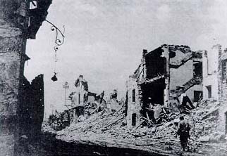 Nearby towns such as Cisterna were largely destroyed by the fighting.